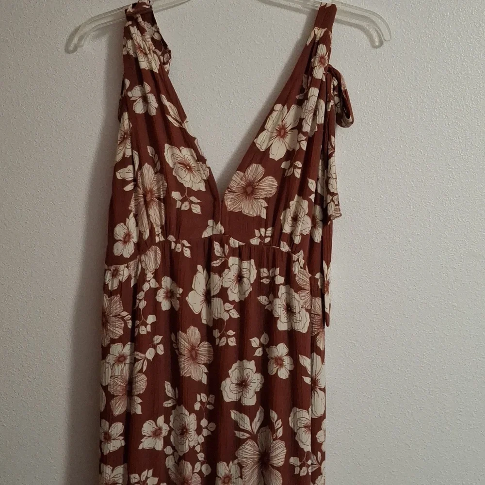 Abercrombie & Fitch Tie Strap Floral Maxi Midi Dress Size LT